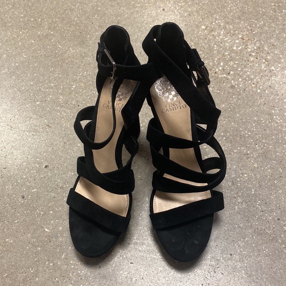 Vince Camuto black suede heel dress sandal sz 9.5 - Picture 3 of 7